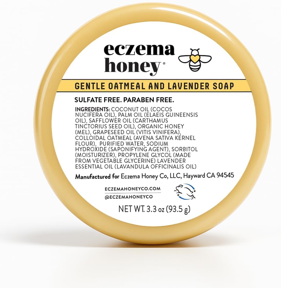 ECZEMA HONEY Gentle Oatmeal and Lavender Soap front view packaging for eczema relief