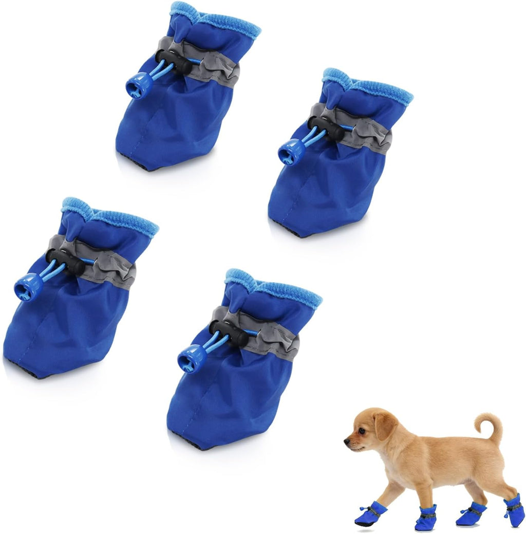 Andiker 4 Pcs Dog Shoes, Soft Breathable Dog Boots with Adjustable Drawstring Non-Slip Sole Easy to Clean Dog Paw Protectors for Outdoors Indoors in Spring Summer (Black, S) - Image 9