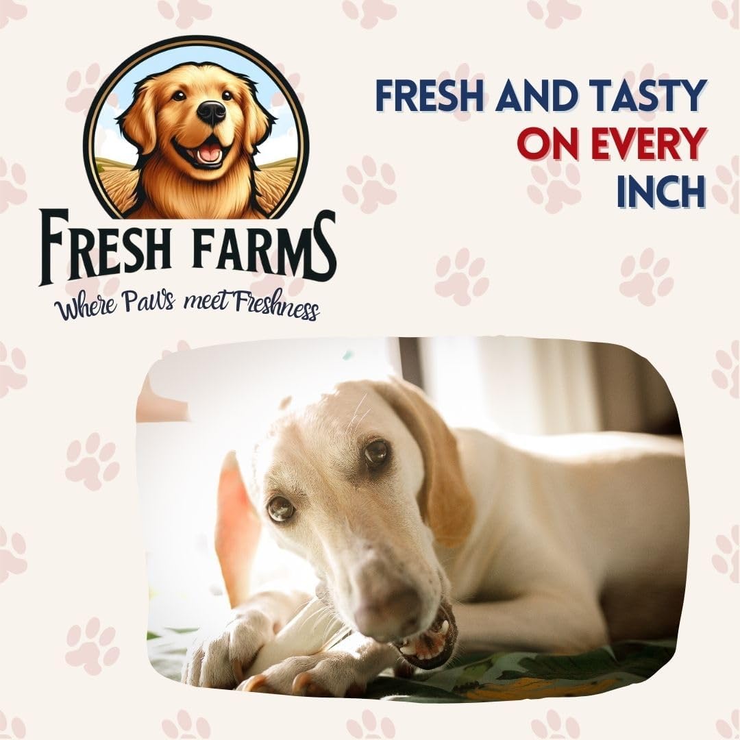Premium cut grass fed rawhide dog chews displayed out of the bag.