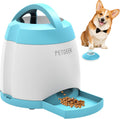 PETGEEK automatic dog treat dispenser blue front view interactive training toy