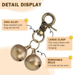 Premium brass pet bell keychain pendant close up details