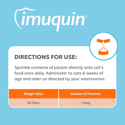 Individual Nutramax Imuquin packets for cat immune support