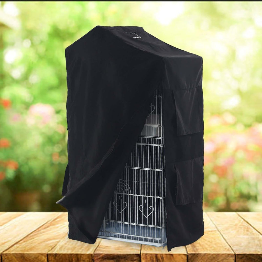 Side view of washable blackout fabric for bird enclosures
