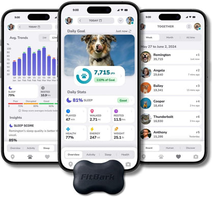 FitBark 2 Dog Activity Monitor front view black device