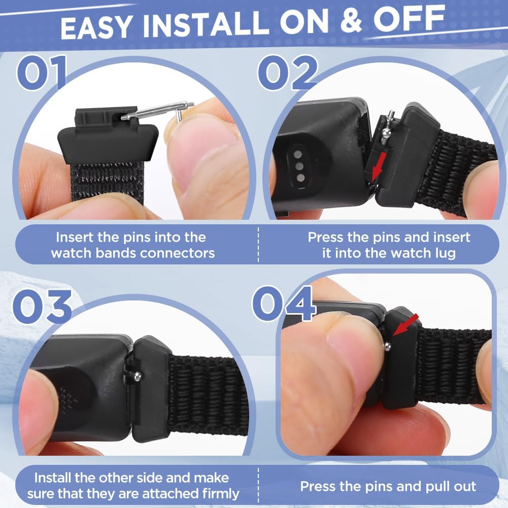 WNIPH breathable sport replacement bands 3 pack bundle overview with quick release pins.