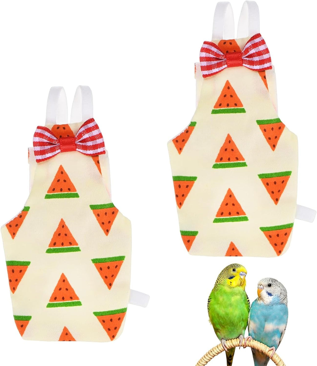M METERXITY 2-Pack Adjustable Bird Diapers, 3.4"x2" Washable Reusable Flight Suit Pigeon Pants Urine Wet Suit Costume for Cockatiel/Lovebird/Monk, Pet Parrot Nappy [Bowknot Green, - Image 13