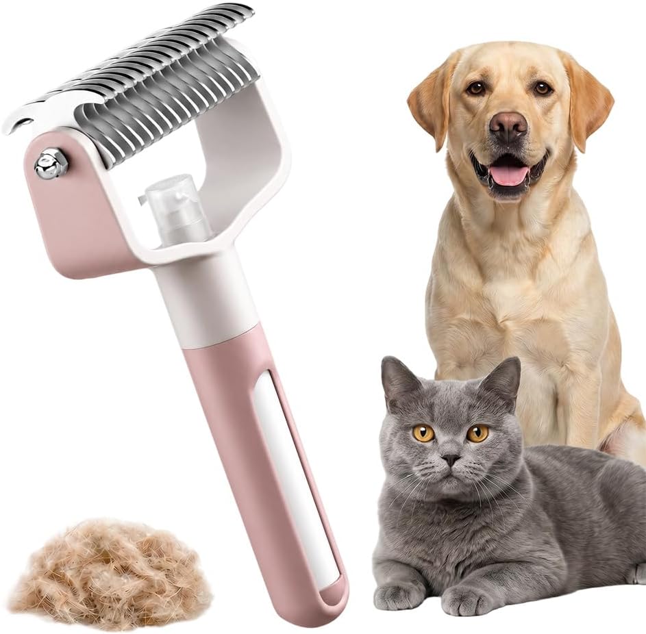 Pet Grooming Tool with Spray, 2026 New Dual-Sided Dematting Comb for Dogs and Cats, Undercoat Rake Pet Brush for Long Hair, Deshedding Dog Brush for Shedding (Blue) - Image 9