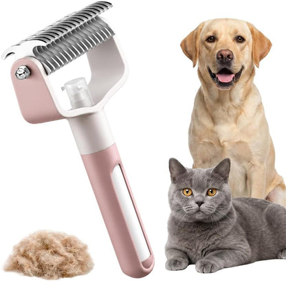 Pet Grooming Tool with Spray, 2026 New Dual-Sided Dematting Comb for Dogs and Cats, Undercoat Rake Pet Brush for Long Hair, Deshedding Dog Brush for Shedding (Blue) - Image 9
