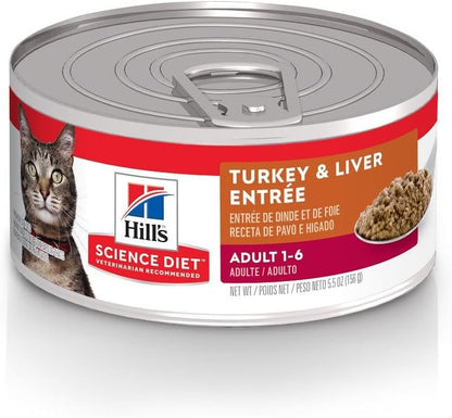 Hill's Science Diet Adult 1-6 Wet Cat Food Variety Pack, Savory Entre Turkey & Liver, Chicken, and Turkey, 5.5 oz. Cans, 12-Pack - Image 13