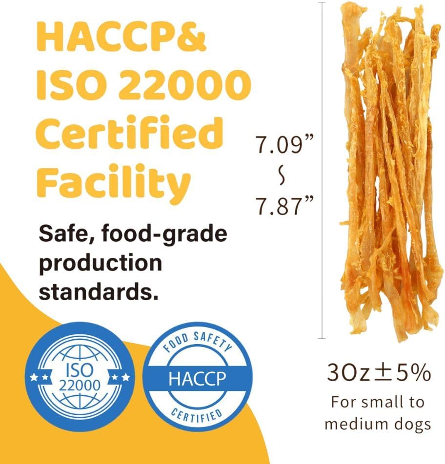Close up of hand braided iPaw turkey tendon dog treat showing natural texture.