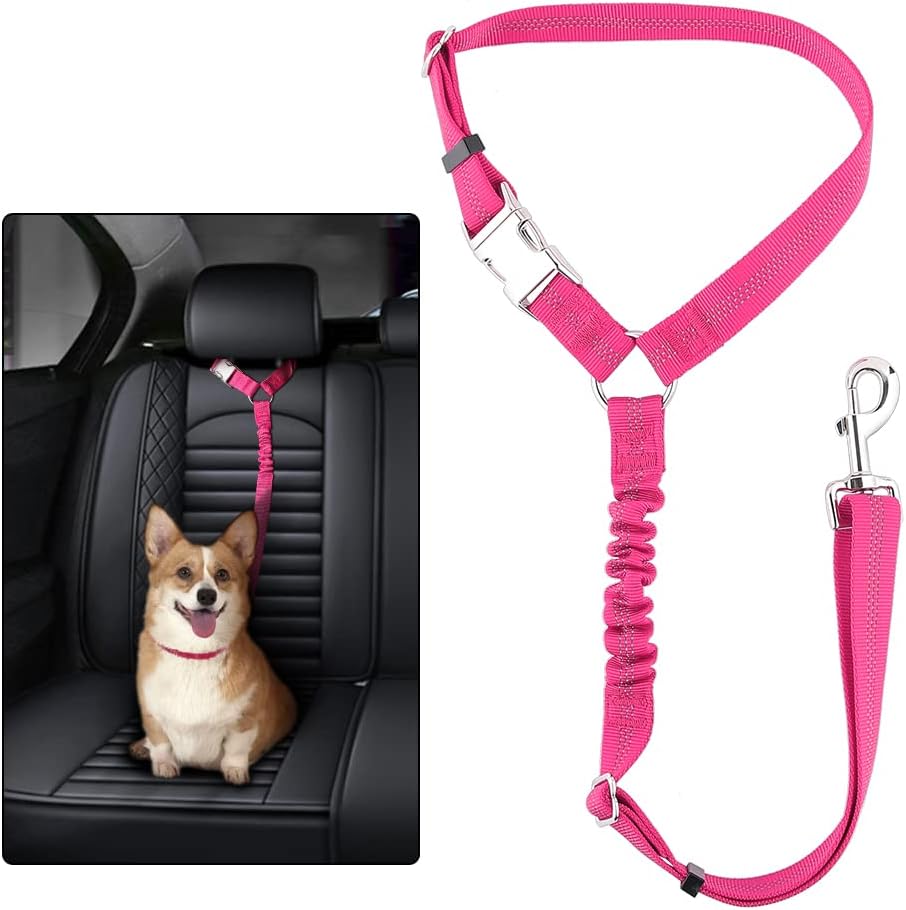 Plutus Pet Dog Seat Belt for Car Headrest, Reflective and Adjustable Restraint with Elastic Bungee for Safety, Vehicle Seatbelt Harness for Small Medium Large Dogs and Cats - Image 11
