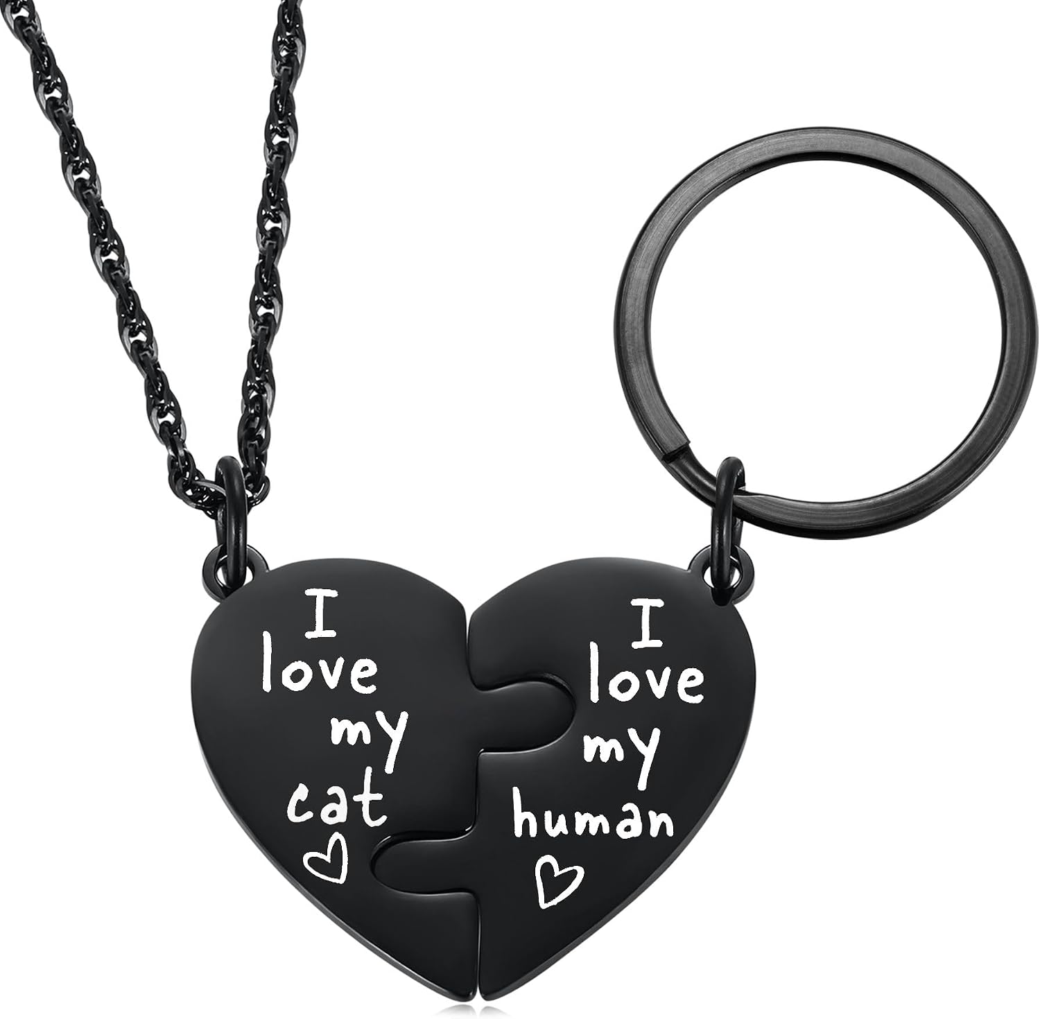 Ralukiia Best Friends cat and dog owner necklace and collar charm set.