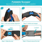 Demonstration of the one handed operation pull handle mechanism on the dog waste tool