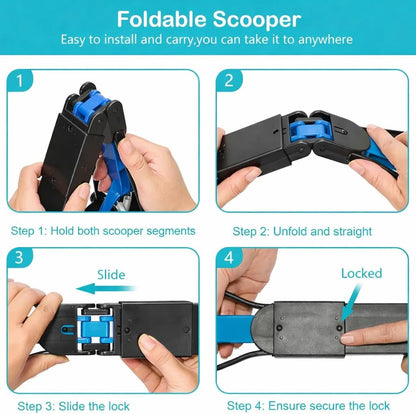 Demonstration of the one handed operation pull handle mechanism on the dog waste tool
