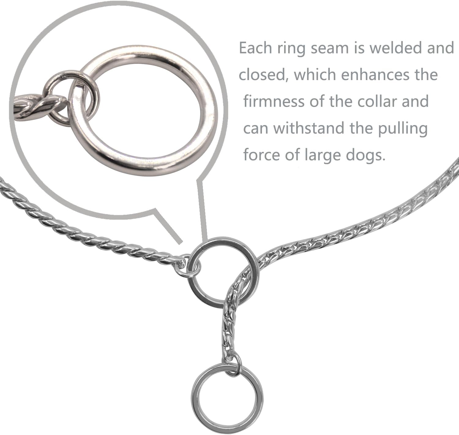 Ximipet imported professional dog training chain collar on a clean backdrop