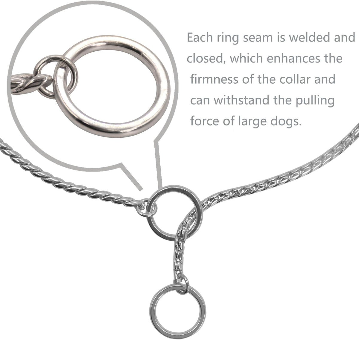 Ximipet imported professional dog training chain collar on a clean backdrop