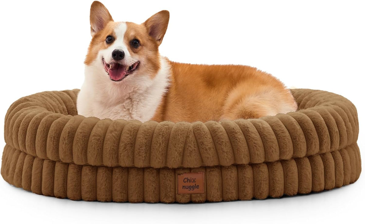 ChiXnuggle Orthopedic Dog Bed for Medium Dogs, Waterproof Faux Rabbit Fur Dog Couch with Egg Crate Foam Support and Washable Removable Cover, Bolster Pet Sofa with Non-Slip Bottom, 30x24x7, Dark Grey - Image 13