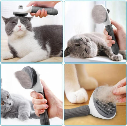 Flynovate pet slicker brush one-click hair release mechanism