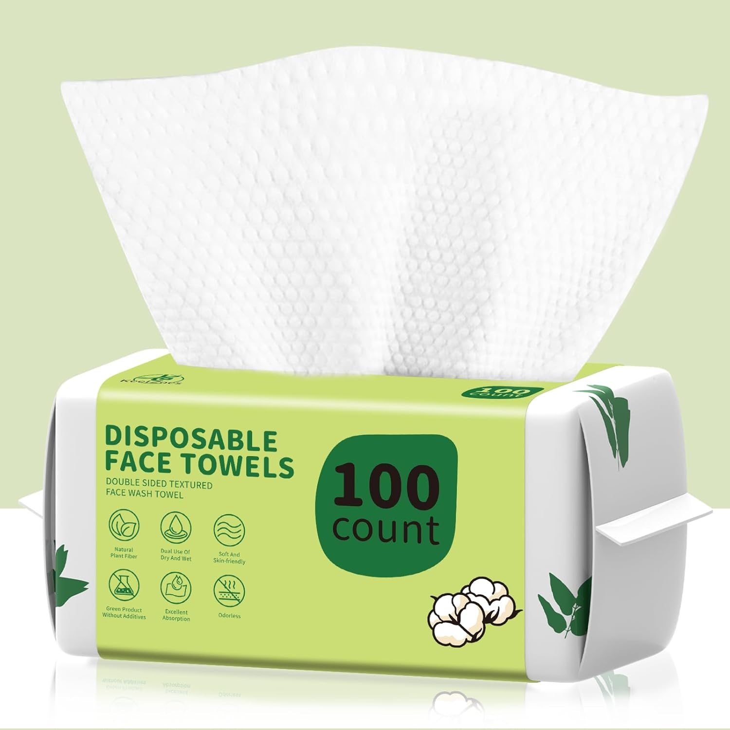 KeeiZoes 100 Count Disposable Face Towels front packaging view
