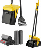 FUSBUNTY Pooper Scooper Swivel Bin & Rake with 100 Waste Bags, Dog Pooper Scooper with Bag Attachment for Large Medium Small Dogs, Poop Scooper with Lid for Lawn Yard Dog Kennel - Image 9