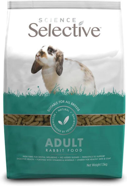 Supreme Petfoods Science Selective Adult Rabbit Food front view premium rabbit pellets packaging