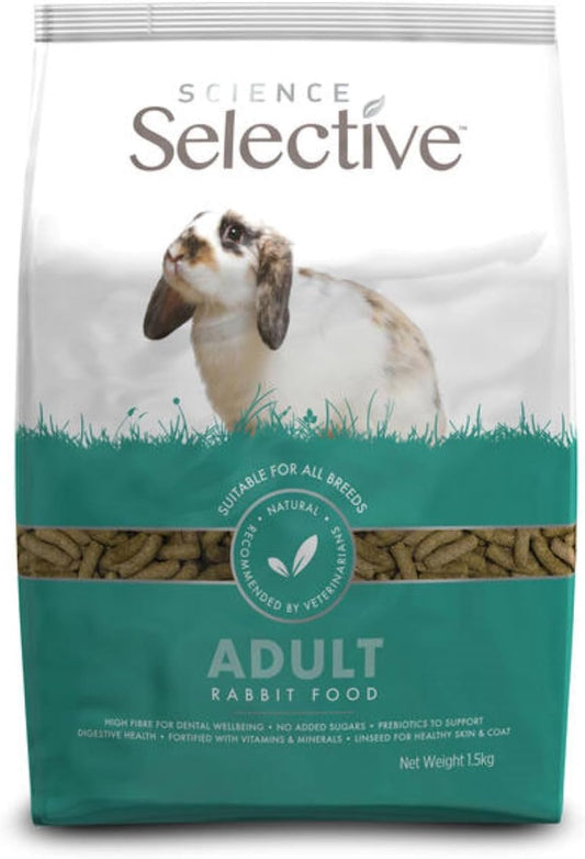 Supreme Petfoods Science Selective Adult Rabbit Food front view premium rabbit pellets packaging