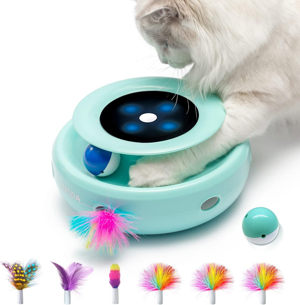 ORSDA 2in1 Interactive Toys for Indoor Cats, Timer Auto On/Off, Cat Toy Balls & Ambush Electronic Cat Mice Toy for Entertainment with 6pcs Feathers, Dual Power Supplies - Image 10