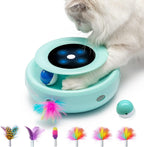 ORSDA 2in1 Interactive Toys for Indoor Cats, Timer Auto On/Off, Cat Toy Balls & Ambush Electronic Cat Mice Toy for Entertainment with 6pcs Feathers, Dual Power Supplies - Image 10