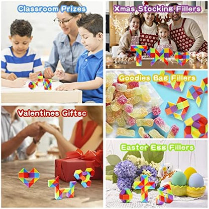 Close up of the non toxic plastic triangular blocks of the twist puzzle showing smooth safety edges.