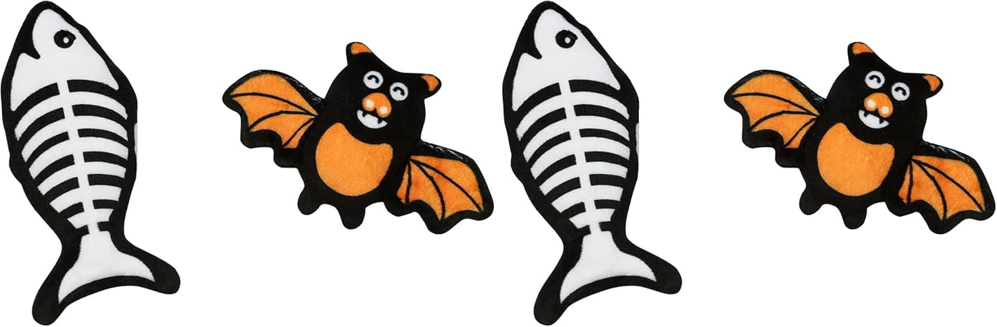 Pearhead seasonal pet accessories premium plush catnip toy set side angle perspective.