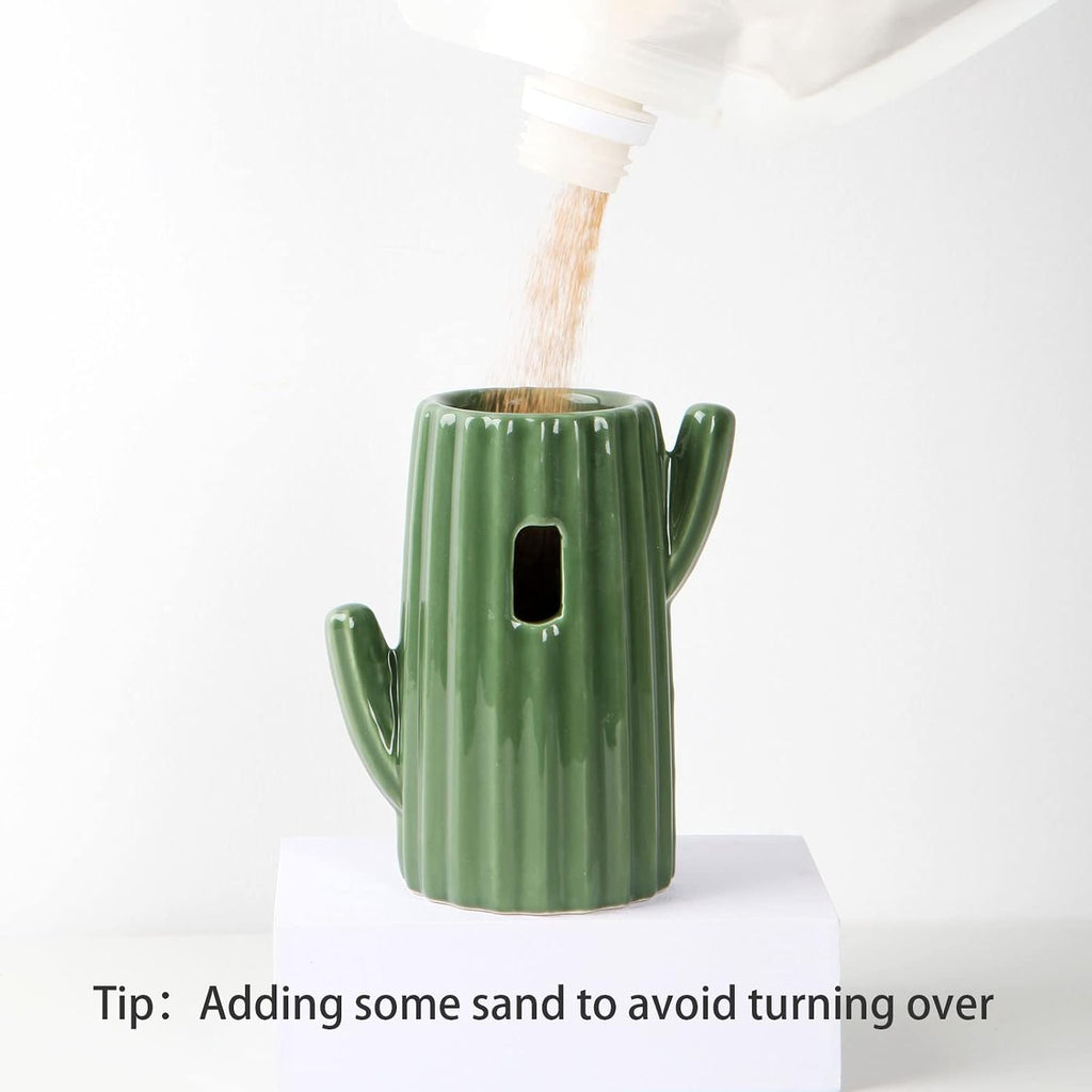 BUCATSTATE Cactus Ceramic Leakproof Hamster Water Bottle Gerbils Water Bottles with Holder Water Feeder for Small Animals (Green) - Image 9