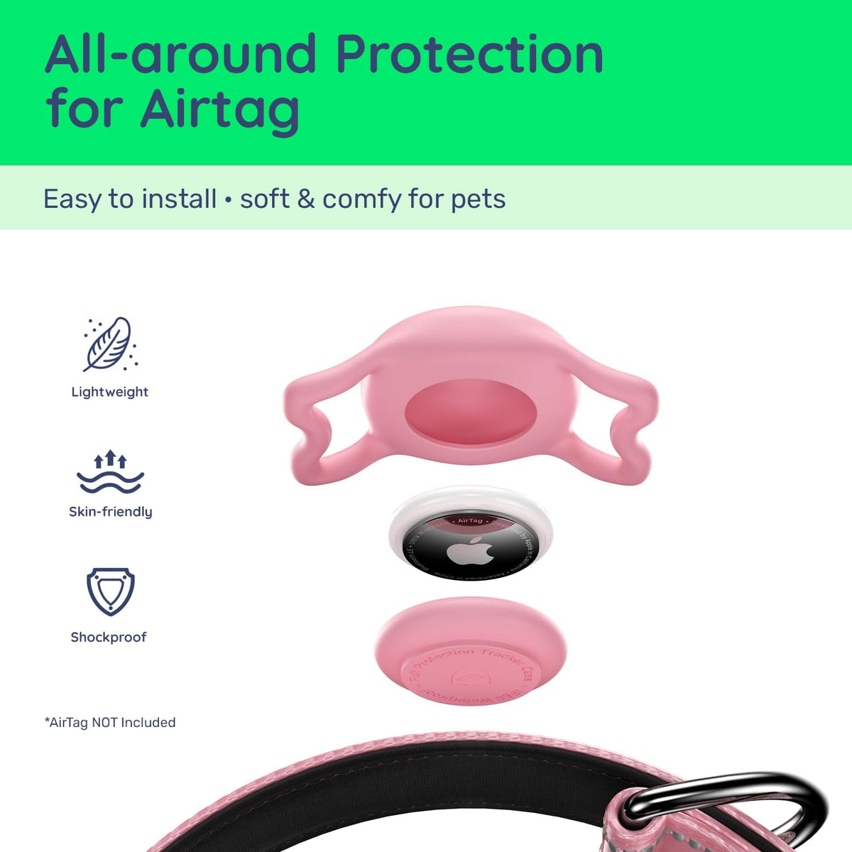 Reflective strips on WhoseID nylon dog collar in low light