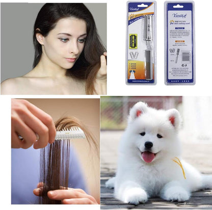 Yegering silver pet razor comb set in packaging