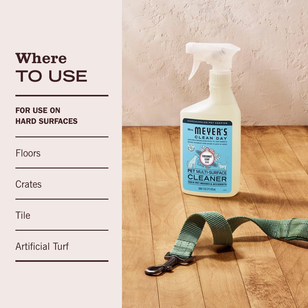 Cruelty free cleaning spray for pet crates and hard tile surfaces.