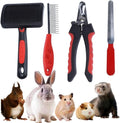 KUNBIUH rabbit nail clippers grooming kit front view containing four pet care tools
