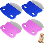 Petangel Stainless Steel Pet Eye Comb four pack front view showing blue grooming tools.