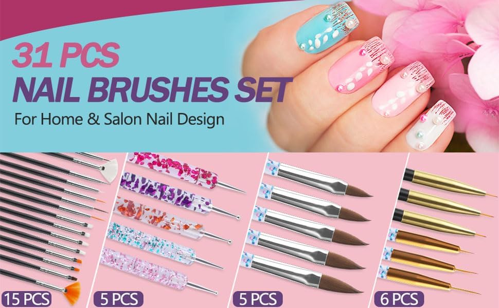 Close up of Artdone professional nail art dotting tools