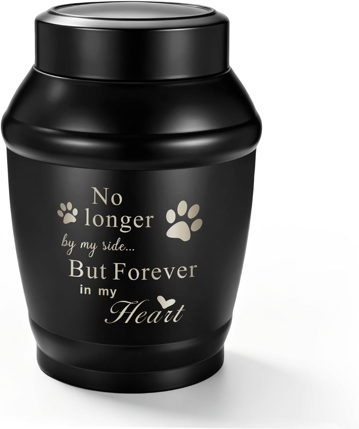 XIUDA 1.57 inches Mini Pet Memorial Small Urns for Dog and Cat Ashes, Stainless Steel Cremation Urn, Pet Paw Print Keepsake Urn for Ashes - No Longer by My Side Forever in My Heart - Image 12