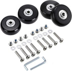 OwnMy hardware package detailing different sizes of replacement axles for single wheel suitcases.