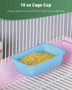 Four piece cage cup set for multiple small pets