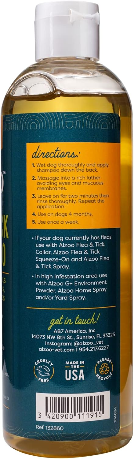 ALZOO natural dog grooming shampoo with cedarwood and peppermint oil ingredients