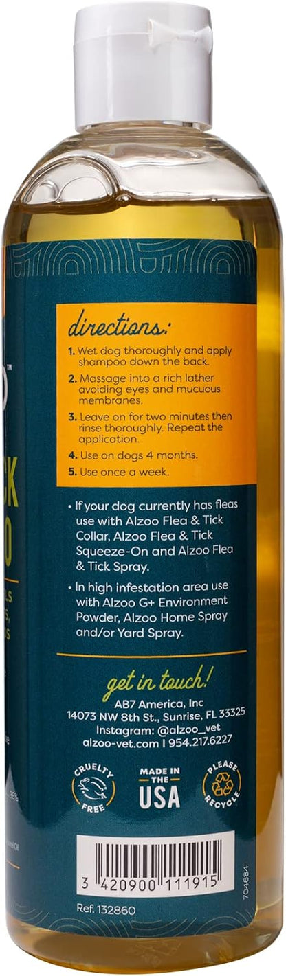 ALZOO natural dog grooming shampoo with cedarwood and peppermint oil ingredients