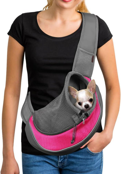 YUDODO Pet Sling Carrier for Small Dogs & Cats - Hands-Free Puppy Carrier with Safety Hook, Large Zipper Pocket, Soft Breathable Mesh, Adjustable Strap & Reflective Strip (Black 1.0 S) - Image 15