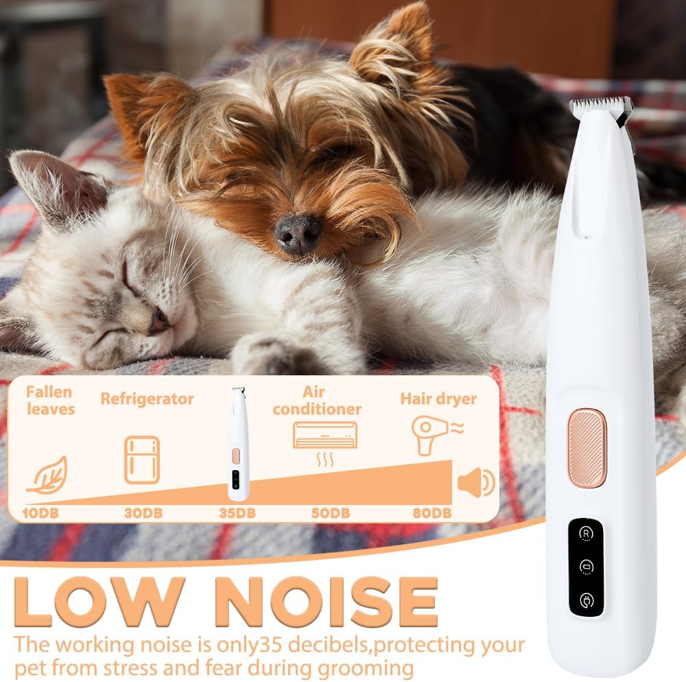 XBEGIX pet grooming kit components including the white cordless trimmer unit and maintenance oil bottle.