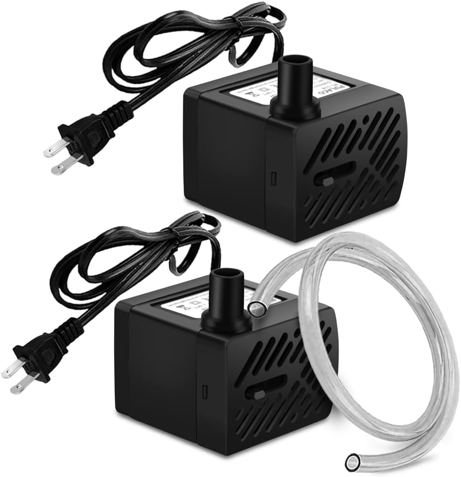 PULACO mini submersible water pump front view showcasing the adjustable flow control knob.