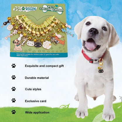 Delorigin pet charms attached to a dog collar as an accessory