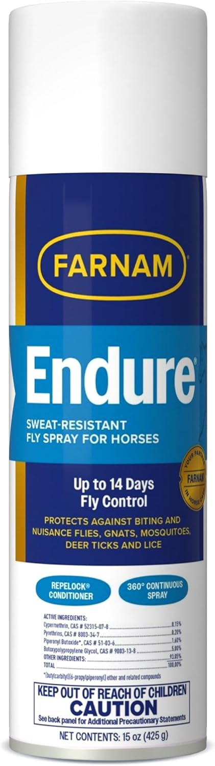 Farnam Endure Sweat Resistant Horse Fly Spray fifteen ounce aerosol bottle front view