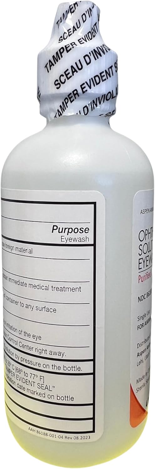 Aspen Animal Health pet ophthalmic solution bottle displayed clearly for authentic USA beauty and pet care imports.