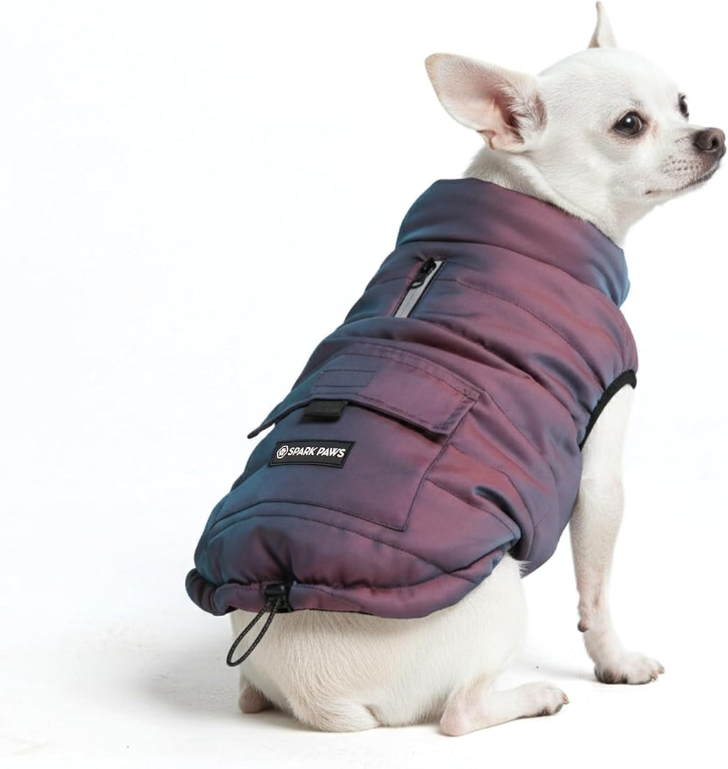 Spark Paws Dog Winter Jacket, Water-Resistant Coat, Warm Reflective Windproof Fleece-Interior, for Medium and Large Dogs - Olive - S - Image 10