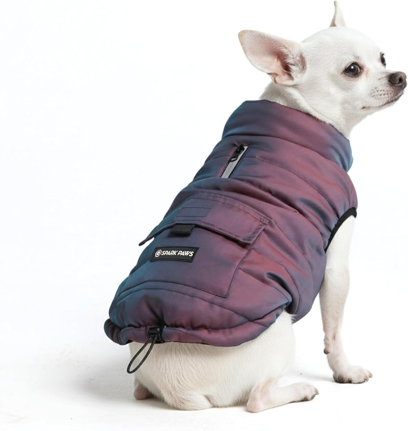 Spark Paws Dog Winter Jacket, Water-Resistant Coat, Warm Reflective Windproof Fleece-Interior, for Medium and Large Dogs - Olive - S - Image 10